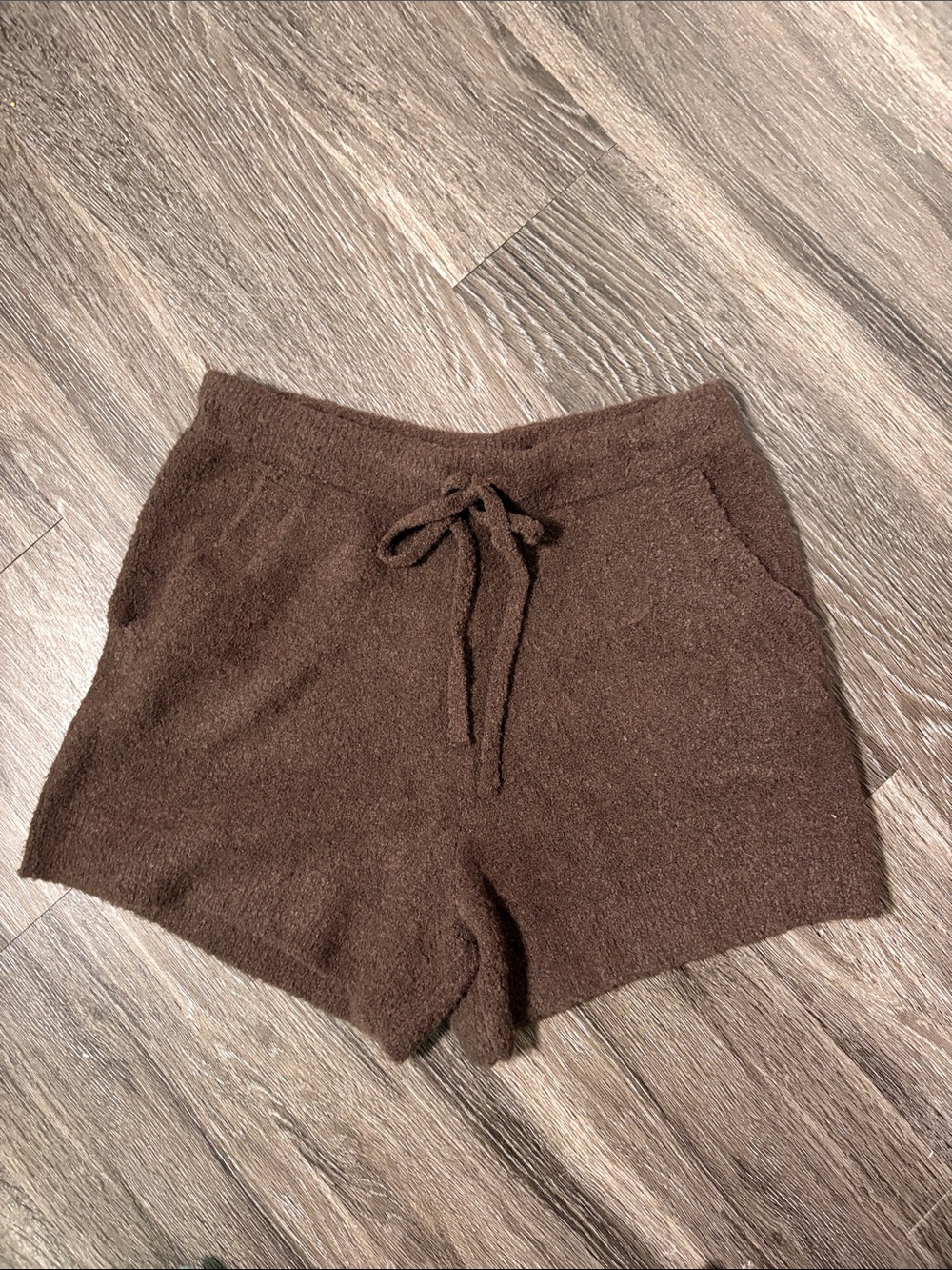 Auden Brown Plush Knit Lounge Shorts